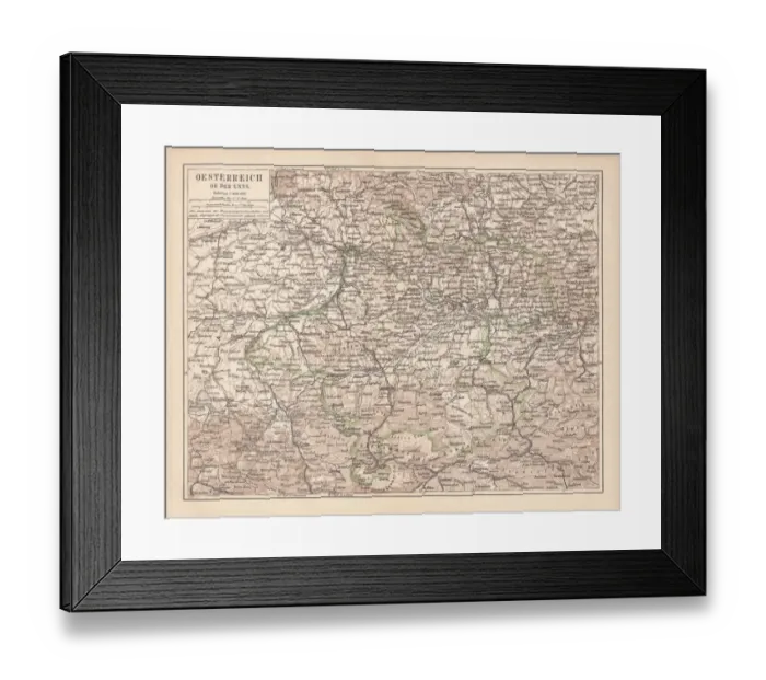 Framed Print : Upper Austria, lithograph, published in 1877 Framed Print : Upper Austria, lithograph, published in 1877