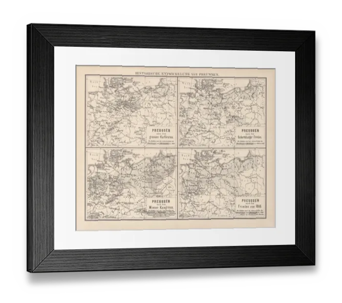 Framed Print : Historical development of Prussia, lithograph, published in 1878 Framed Print : Historical development of Prussia, lithograph, published in 1878