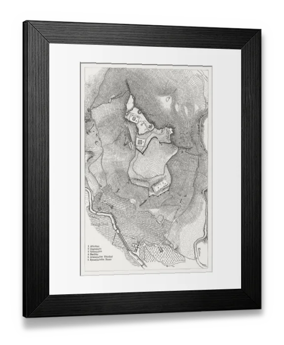 Framed Print : Acropolis of Pergamon, published in 1881 Framed Print : Acropolis of Pergamon, published in 1881