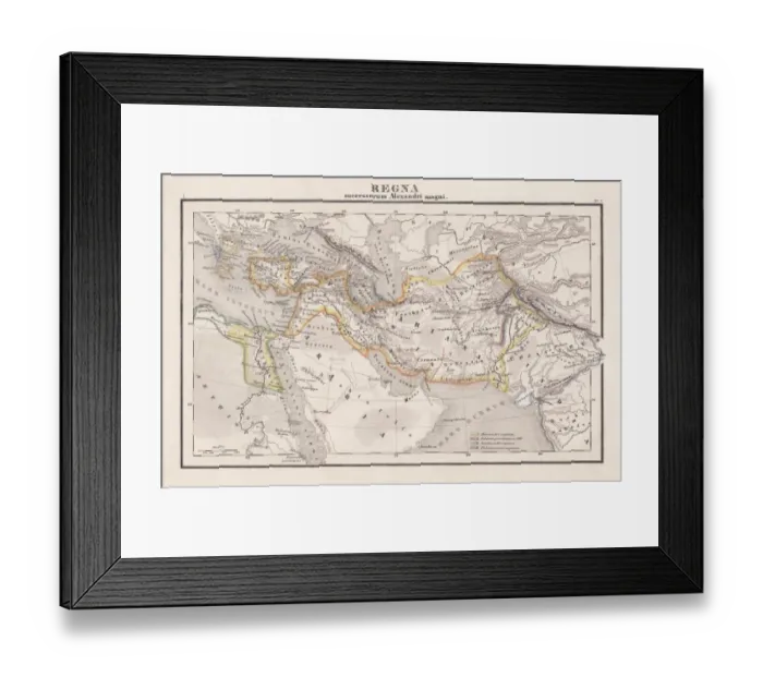 Framed Print : Empire of Alexander the Great, hand-coloured steel engraving, published 1861 Framed Print : Empire of Alexander the Great, hand-coloured steel engraving, published 1861
