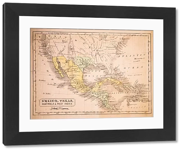 Mexico, Texas, Guatimala and West Indies 1852 Map