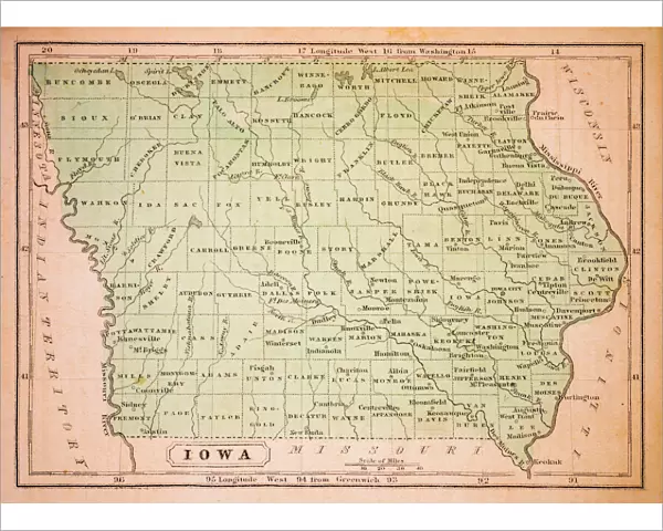Iowa 1852 Map