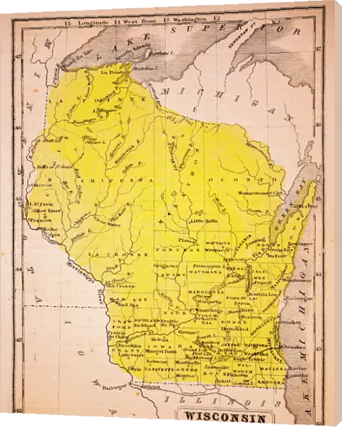 Wisconsin 1852 Map