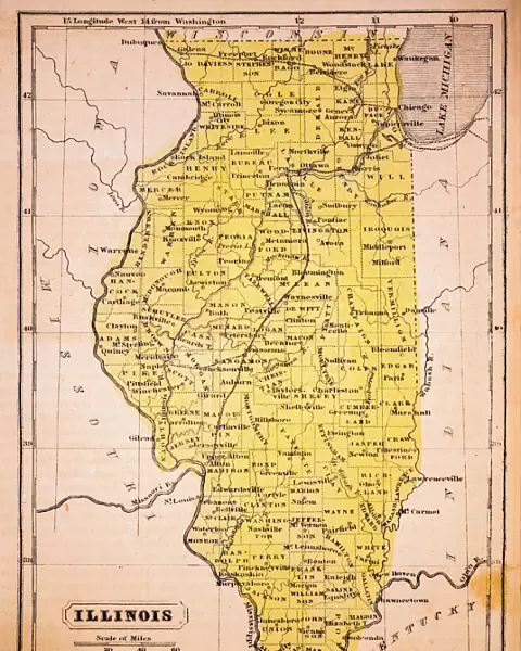 Illinois 1852 Map