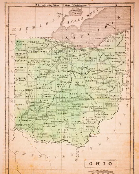 Ohio 1852 Map