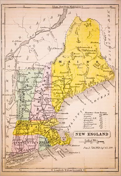 New England 1852 Map