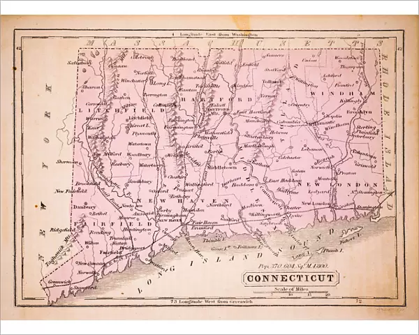 Connecticut 1852 Map