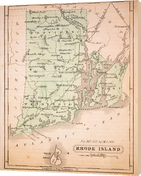Rhode Island 1852 Map