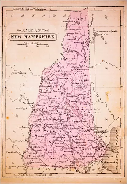 New Hampshire 1852 Map