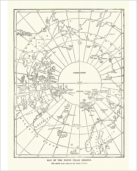 Victorian map of the North Polar Regions
