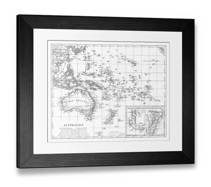 Framed Print : Victorian Map of Australia Framed Print : Victorian Map of Australia