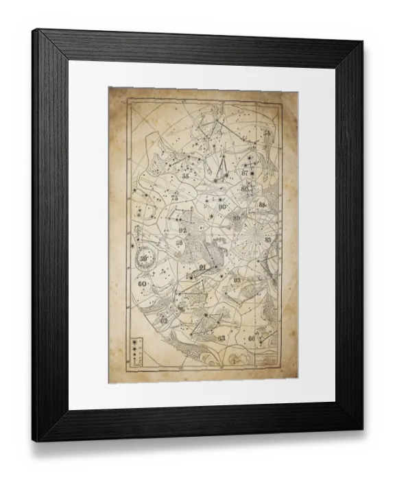 Framed Print : Antique illustration on yellow aged paper: zodiac astrology constellations (series 7) Framed Print : Antique illustration on yellow aged paper: zodiac astrology constellations (series 7)
