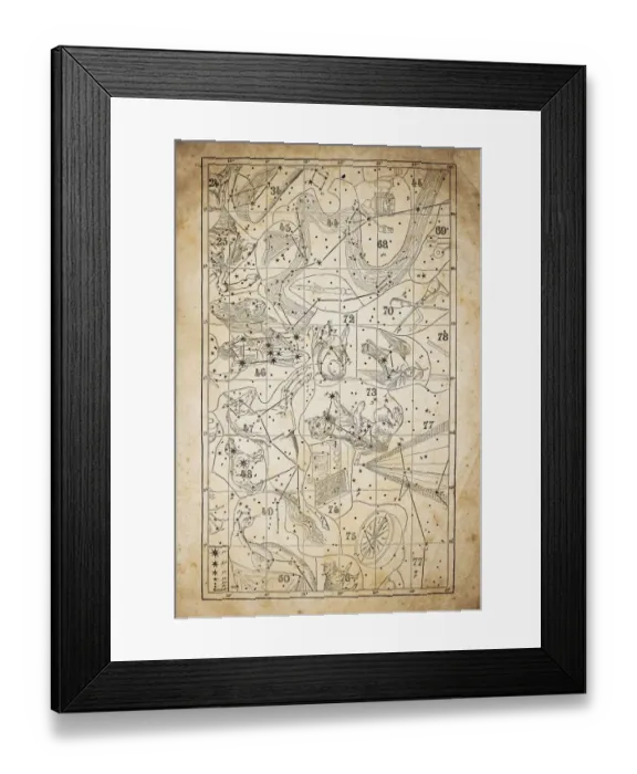 Framed Print : Antique illustration on yellow aged paper: zodiac astrology constellations (series 5) Framed Print : Antique illustration on yellow aged paper: zodiac astrology constellations (series 5)