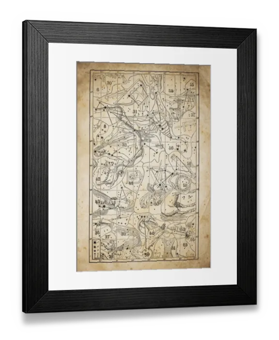 Framed Print : Antique illustration on yellow aged paper: zodiac astrology constellations (series 3) Framed Print : Antique illustration on yellow aged paper: zodiac astrology constellations (series 3)