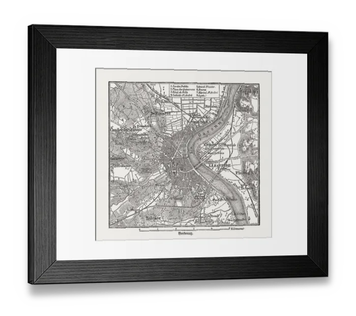 Framed Print : Bordeaux, France, wood engraving, published in 1882 Framed Print : Bordeaux, France, wood engraving, published in 1882