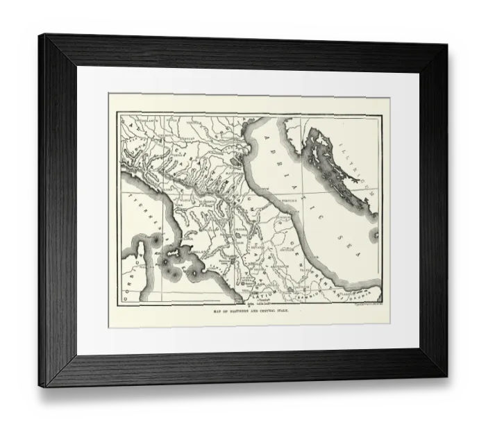 Framed Print : Map of Ancient Northern and Central Italy Framed Print : Map of Ancient Northern and Central Italy