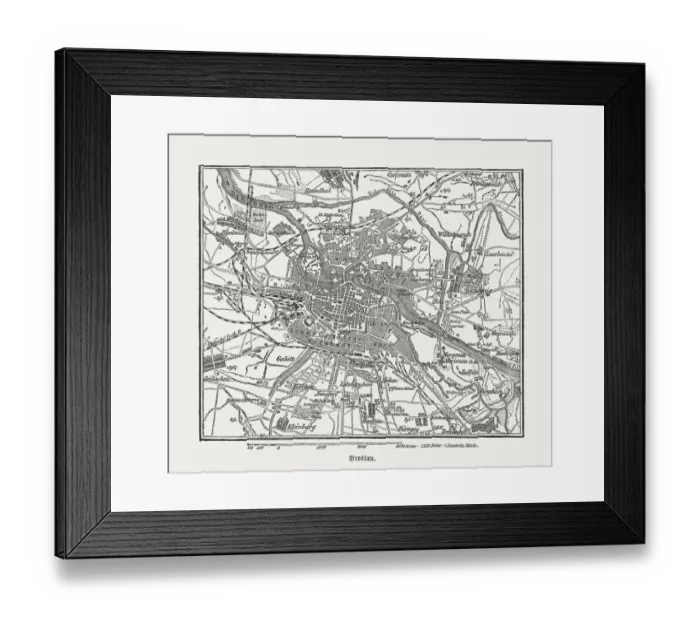 Framed Print : Breslau (Wrocaw, Poland), wood engraving, published in 1882 Framed Print : Breslau (Wrocaw, Poland), wood engraving, published in 1882