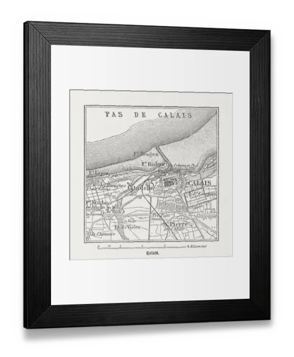 Framed Print : Calais, France, wood engraving, published in 1882 Framed Print : Calais, France, wood engraving, published in 1882