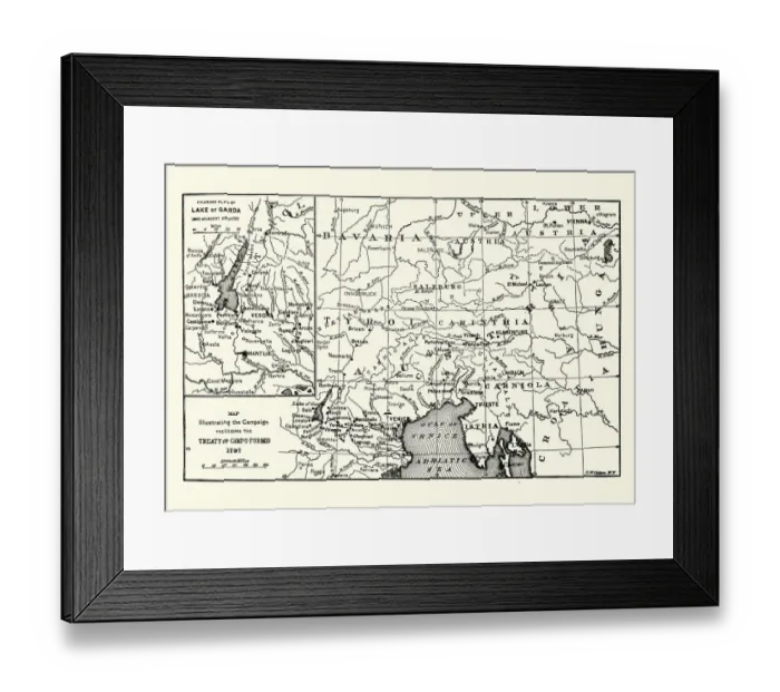 Framed Print : Map of the Campaign preceding the Treaty of Camp-formio Framed Print : Map of the Campaign preceding the Treaty of Camp-formio