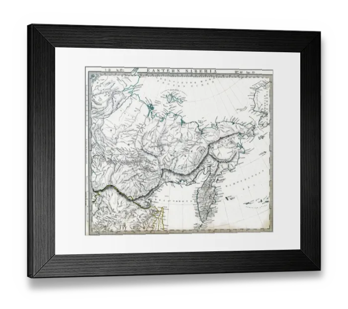 Framed Print : Eastern Russian Siberia 1846 Map Framed Print : Eastern Russian Siberia 1846 Map