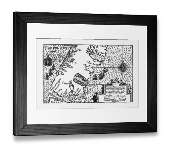 Framed Print : Strait of Magellan Map by Van Noort, Circa 1599 Framed Print : Strait of Magellan Map by Van Noort, Circa 1599