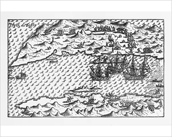 Van Noort at Porto Deseado Historical Map of 1598