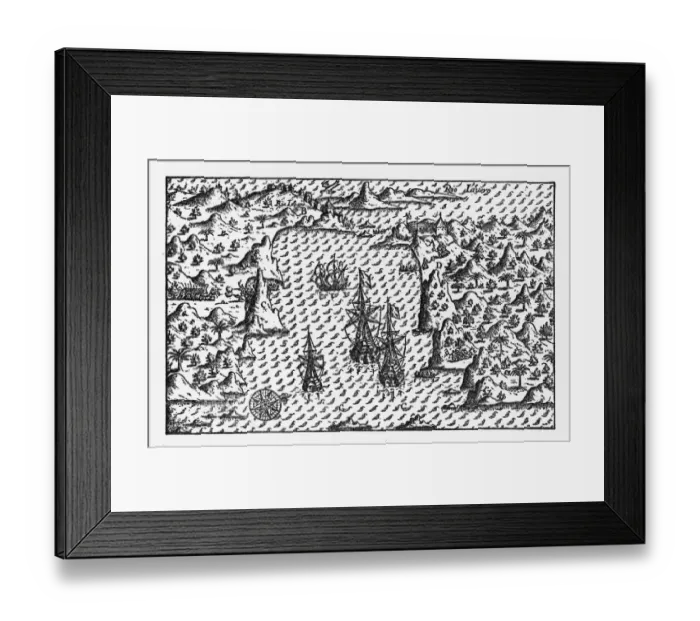 Framed Print : Rio de Janeiro Historical Map by Van Noort, Circa 1598 Framed Print : Rio de Janeiro Historical Map by Van Noort, Circa 1598