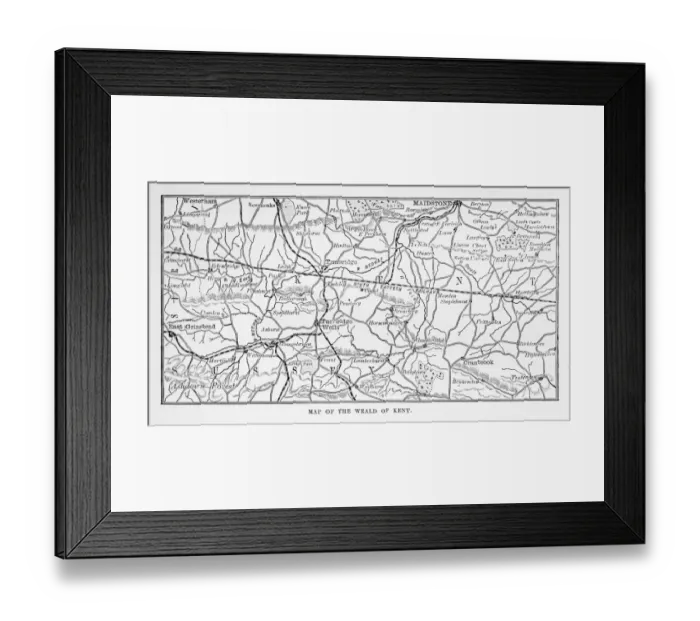 Framed Print : Map of Kent and Neighborhoods, England Victorian Engraving, 1840 Framed Print : Map of Kent and Neighborhoods, England Victorian Engraving, 1840