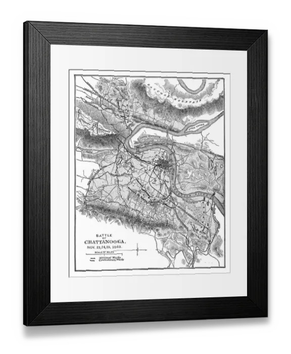 Framed Print : Battle Of Chattanooga Map Framed Print : Battle Of Chattanooga Map