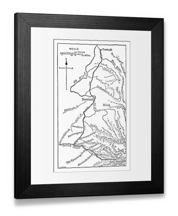 Framed Print : Map of Barnaul region in Siberia Framed Print : Map of Barnaul region in Siberia