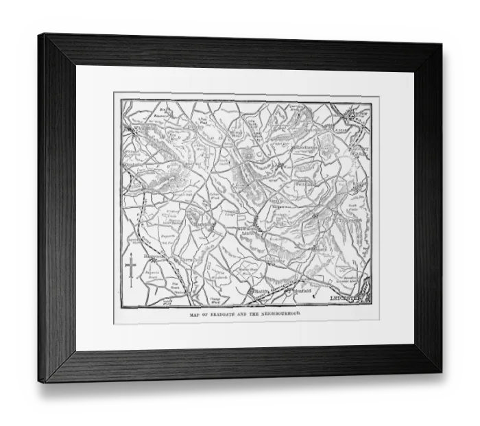 Framed Print : Map of the City of Bradgate, England Victorian Engraving, 1840 Framed Print : Map of the City of Bradgate, England Victorian Engraving, 1840