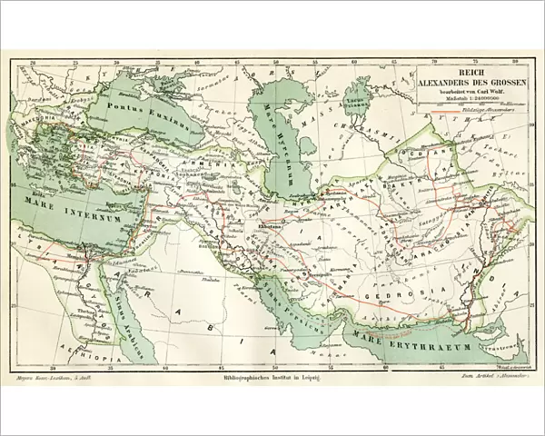 Map of the reign of Alexandre the Great 1895