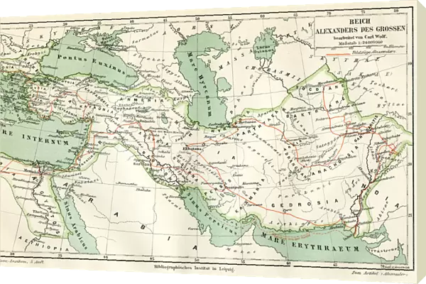 Map of the reign of Alexandre the Great 1895
