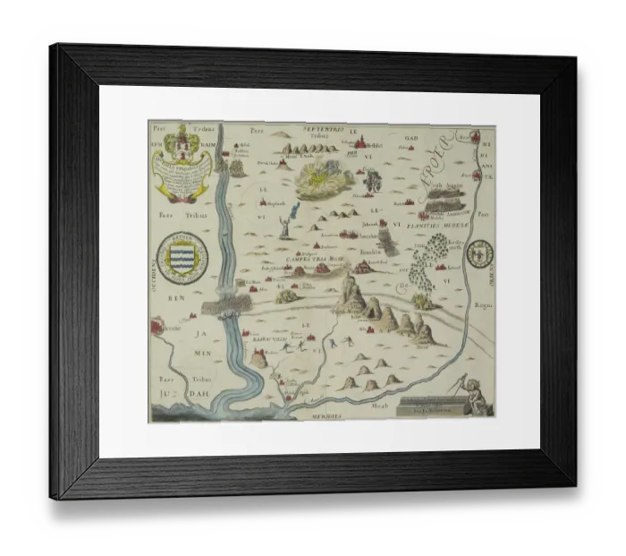 Framed Print : Antique map of the tribes in the holy land Framed Print : Antique map of the tribes in the holy land