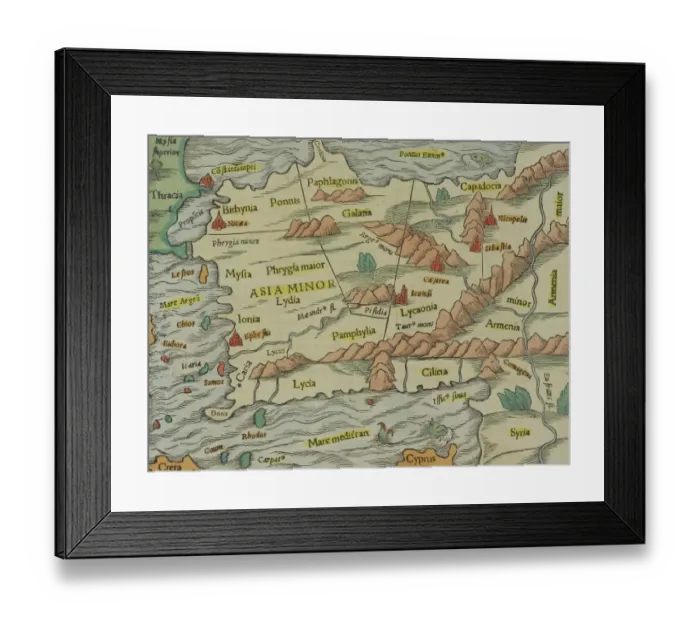 Framed Print : Antique map of Asia Minor, present day Turkey Framed Print : Antique map of Asia Minor, present day Turkey