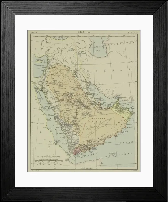 Framed Print : Antique map of Arabia Framed Print : Antique map of Arabia
