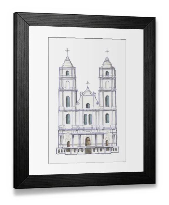 Framed Print : Illustration of Aglona Basilica, Latvia Framed Print : Illustration of Aglona Basilica, Latvia