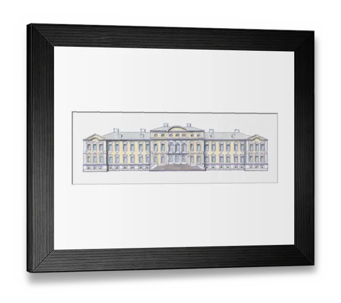 Framed Print : Illustration of Rundale Palace, Latvia Framed Print : Illustration of Rundale Palace, Latvia