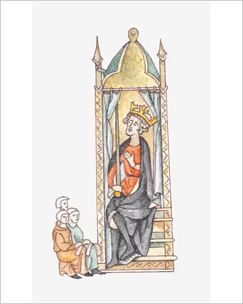 Illustration of King Edward I and monks