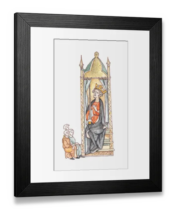 Framed Print : Illustration of King Edward I and monks Framed Print : Illustration of King Edward I and monks