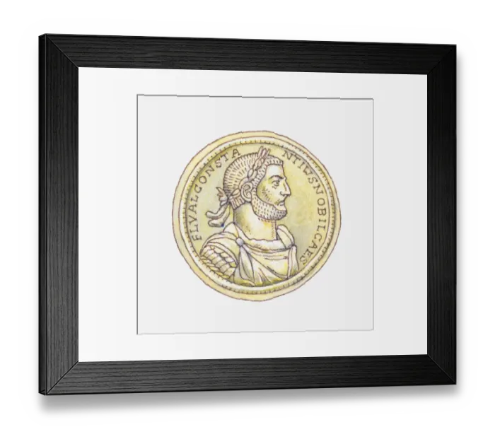 Framed Print : Illustration of Roman gold coin of Constantine Framed Print : Illustration of Roman gold coin of Constantine