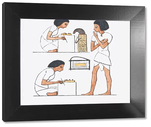 Illustration of ancient Egyptian scribes