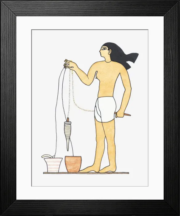 Framed Print : Illustration of ancient Egyptian female spinner Framed Print : Illustration of ancient Egyptian female spinner