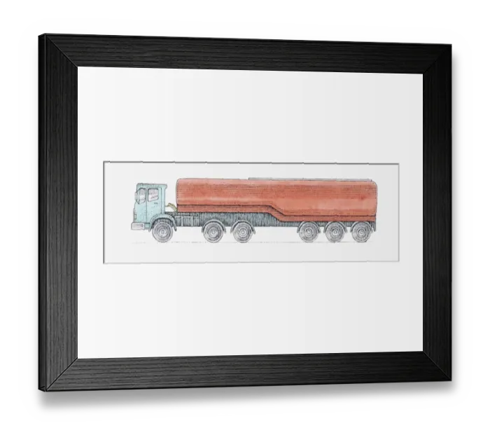 Framed Print : Illustration of tanker truck Framed Print : Illustration of tanker truck