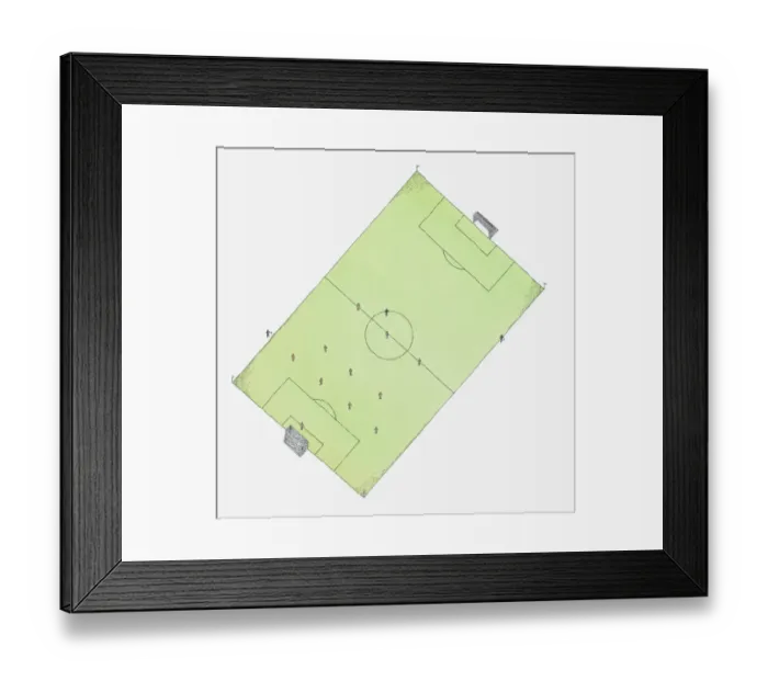 Framed Print : Illustration of football pitch, view from above Framed Print : Illustration of football pitch, view from above
