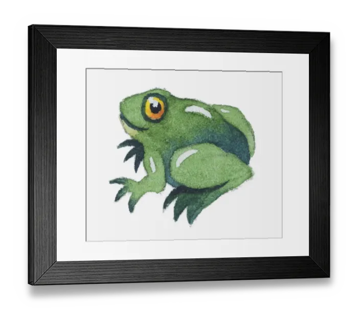Framed Print : Illustration of a frog Framed Print : Illustration of a frog