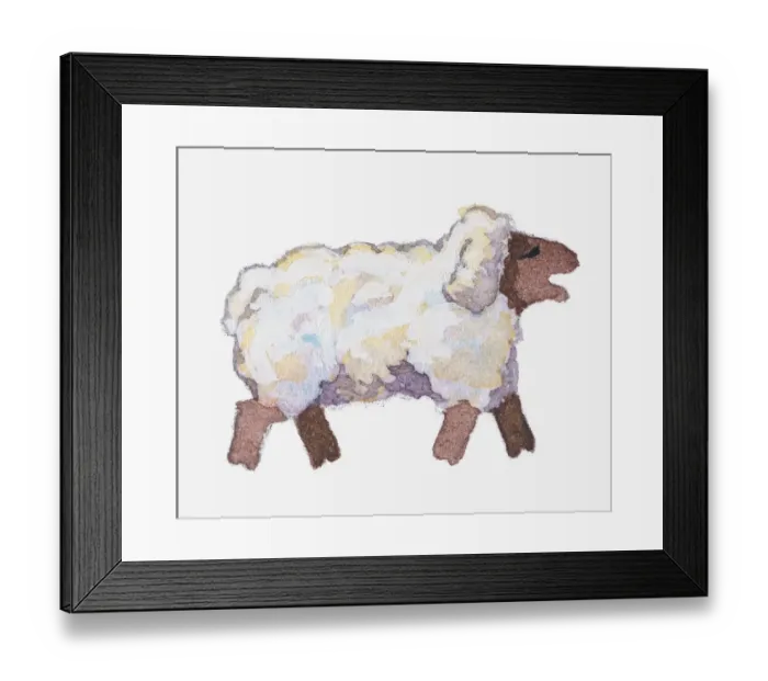 Framed Print : Illustration of sheep bleating Framed Print : Illustration of sheep bleating