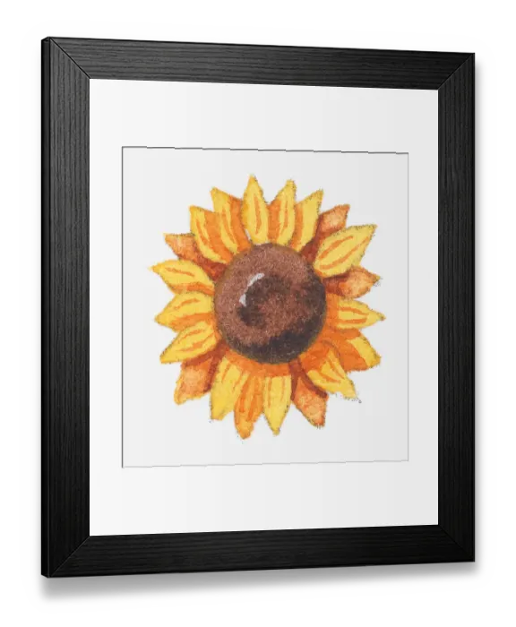 Framed Print : Illustration of a sunflower Framed Print : Illustration of a sunflower
