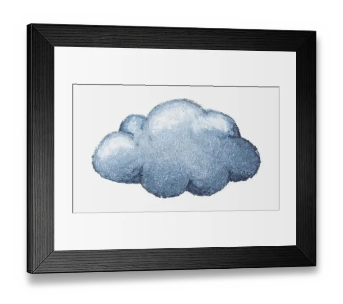Framed Print : Illustration of a grey cloud Framed Print : Illustration of a grey cloud