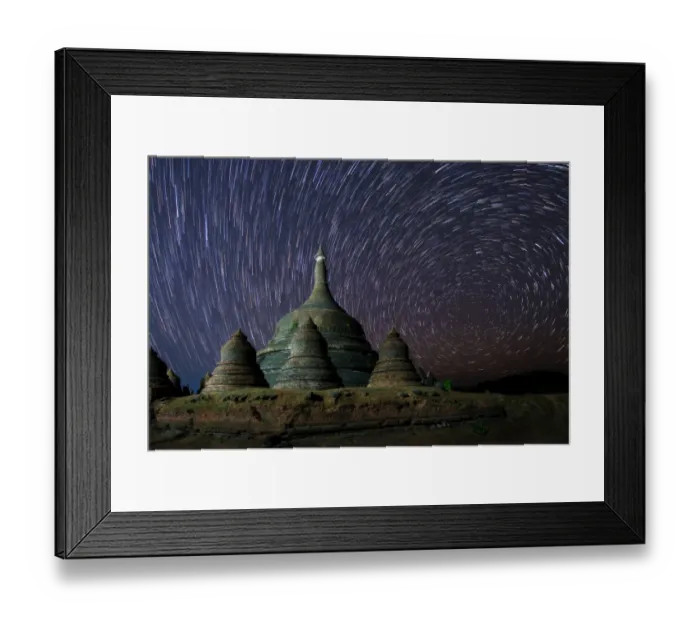 Framed Print : Star trails over Ratanabon Pagoda in Mrauk U, Rakhine State Framed Print : Star trails over Ratanabon Pagoda in Mrauk U, Rakhine State